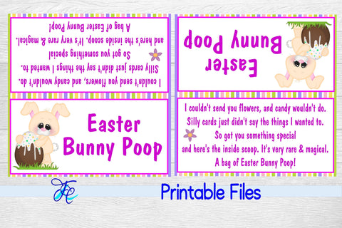 Easter Bunny Poop Bag Topper 3D Paper Family Creations 
