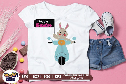 Easter Bunny scooter svg, Happy Easter svg, Easter svg, Easter bunny svg, Easter family svg, Easter Egg svg, Easter cricut, Easter shirt svg, Easter png, Bunny svg, Funny easter svg SVG Wowsvgstudio 
