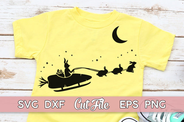 Easter Bunny Sleigh SVG | Fun Easter shirt for boys girls SVG Maggie Do Design 