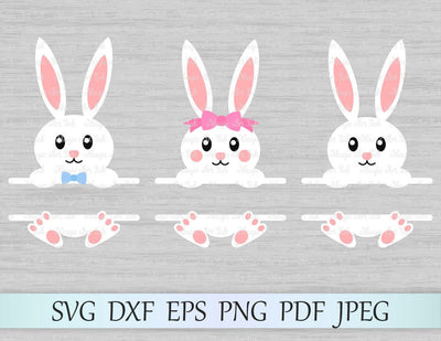 Easter bunny split monograms SVG MagicArtLab 