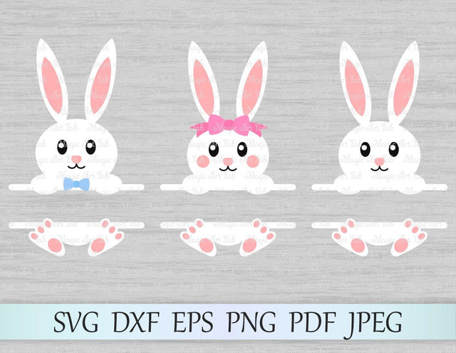 Easter bunny split monograms SVG MagicArtLab 