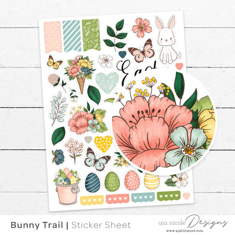 Easter Bunny Sticker Sheet SVG Aja Nicole Designs 