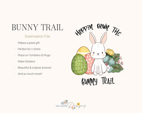 Easter Bunny Sublimation Design Sublimation Aja Nicole Designs 