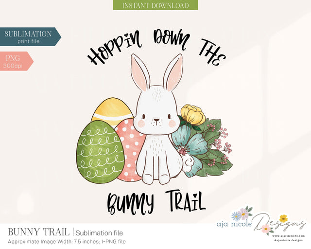 Easter Bunny Sublimation Design Sublimation Aja Nicole Designs 