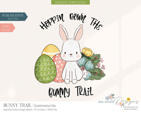 Easter Bunny Sublimation Design Sublimation Aja Nicole Designs 