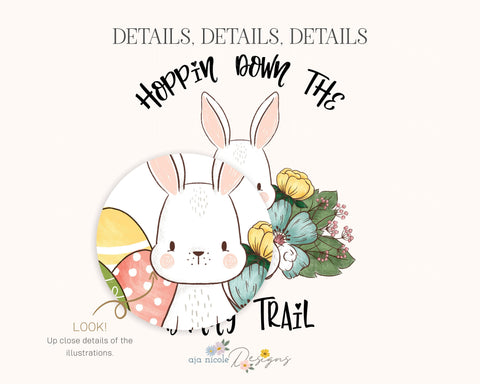 Easter Bunny Sublimation Design Sublimation Aja Nicole Designs 