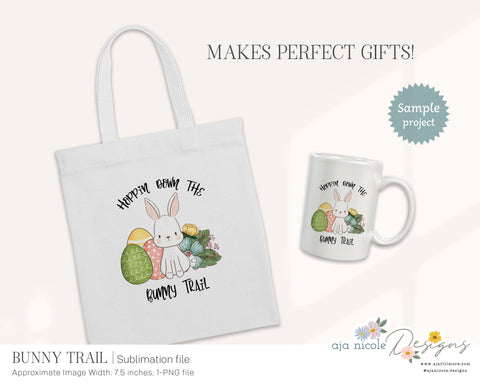 Easter Bunny Sublimation Design Sublimation Aja Nicole Designs 