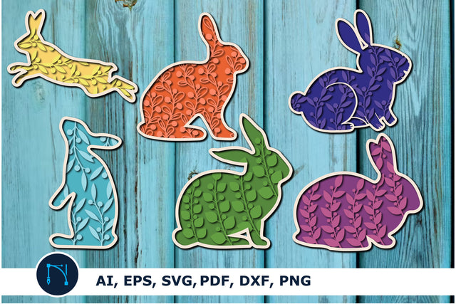 Easter Bunny SVG bundle, paper cut SVG SVG MD JOYNAL ABDIN 