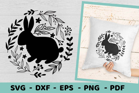 Easter Bunny SVG | Bunny Silhouette SVG | Floral Bunny SVG Irina Ostapenko 