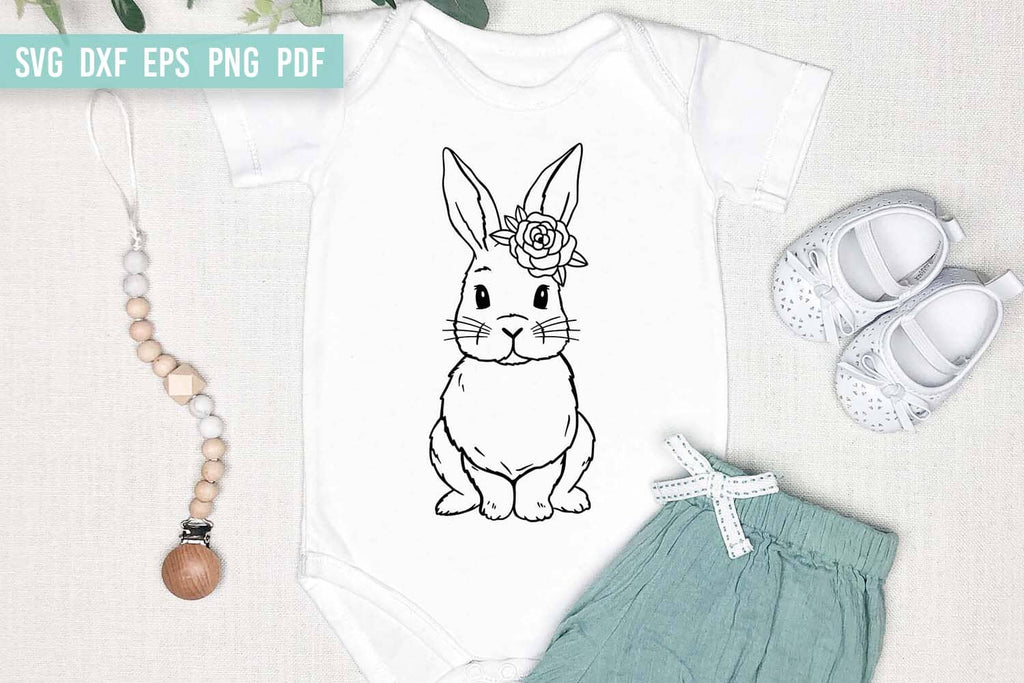 Easter Bunny SVG Cut Files | Bunny Girl Bunny Boy | Hand Draw - So Fontsy