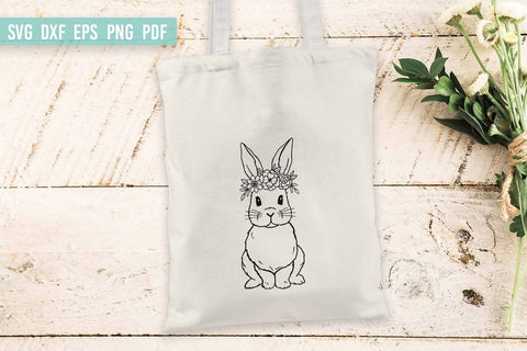 Easter Bunny SVG Cut Files | Bunny with Flower Crown SVG Irina Ostapenko 