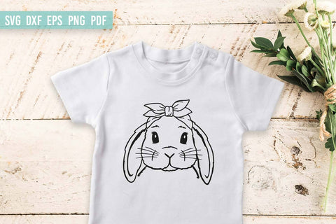 Easter Bunny SVG Cut Files | Lop Bunny with bandana SVG Irina Ostapenko 