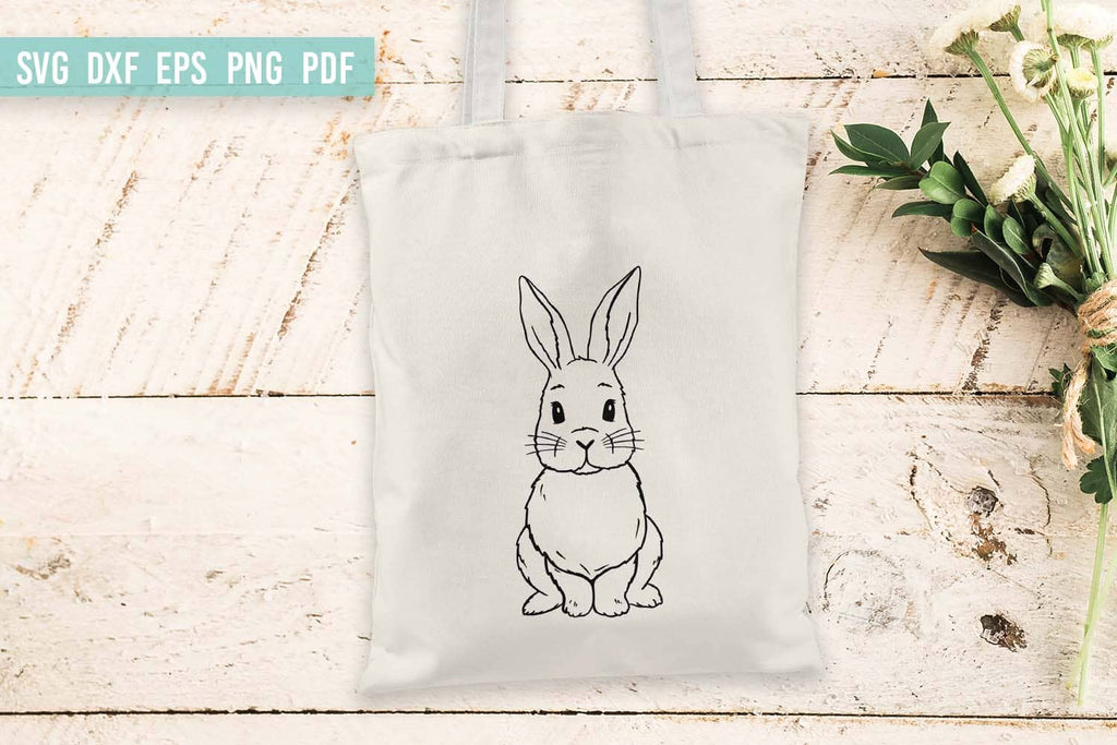 Easter Bunny SVG | Cute Rabbit Cut File | Hand Drawn - So Fontsy