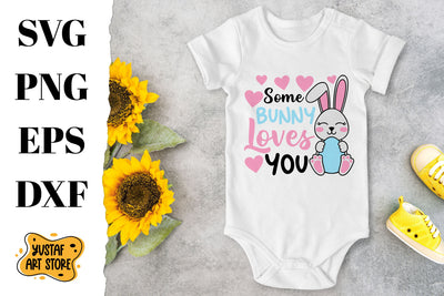 Easter bunny SVG design "Some bunny loves you" SVG Yustaf Art Store 