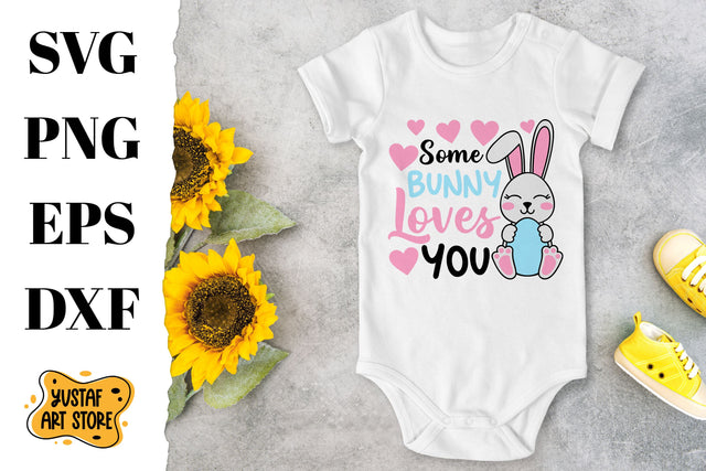 Easter bunny SVG design "Some bunny loves you" SVG Yustaf Art Store 