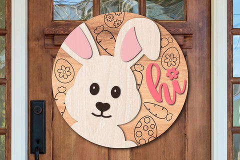 Easter Bunny SVG | Easter Bunny Door Hanger | Laser Cut Files SVG Cloud9Design 