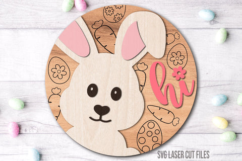 Easter Bunny SVG | Easter Bunny Door Hanger | Laser Cut Files SVG Cloud9Design 