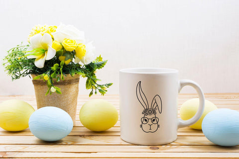 Easter Bunny SVG, Easter Rabbit with Flowers, Bunny SVG. SVG Elinorka 