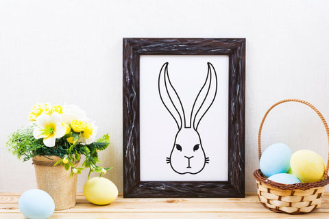 Easter Bunny SVG, Easter Rabbit with Flowers, Bunny SVG. SVG Elinorka 