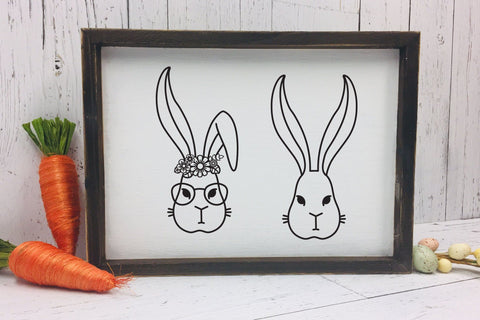 Easter Bunny SVG, Easter Rabbit with Flowers, Bunny SVG. SVG Elinorka 