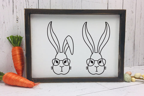 Easter Bunny SVG, Easter Rabbit with Glasses, Bunny SVG. SVG Elinorka 