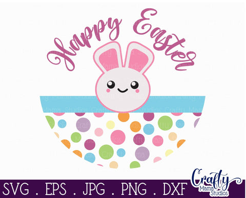 Easter Bunny SVG, Easter Round Sign, Happy Easter, Farmhouse SVG Crafty Mama Studios 