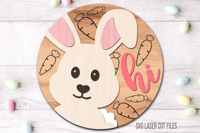 Easter Bunny SVG | Easter Welcome Sign SVG | Easter SVG Laser Cut Files SVG Cloud9Design 