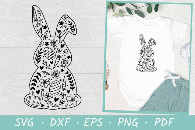 Easter Bunny SVG | Floral Bunny SVG | Easter SVG Design SVG Irina Ostapenko 