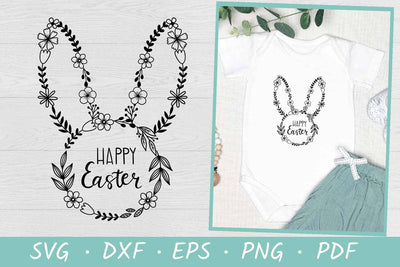 Easter Bunny SVG | Floral Bunny SVG | Happy Easter SVG SVG Irina Ostapenko 