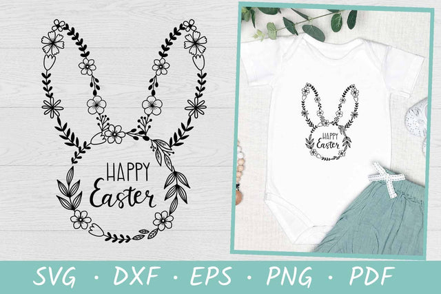 Easter Bunny SVG | Floral Bunny SVG | Happy Easter SVG SVG Irina Ostapenko 