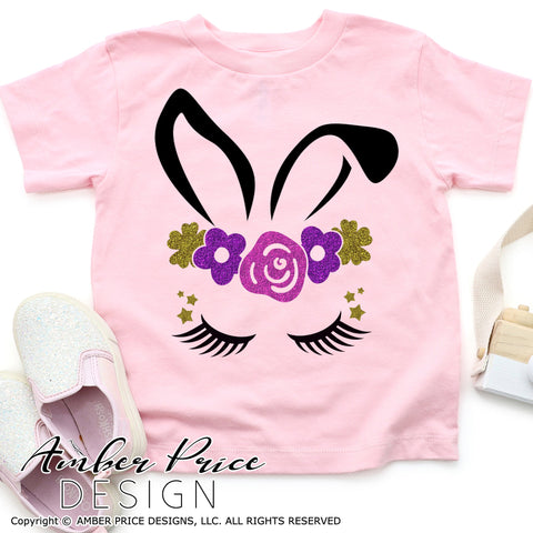 Easter Bunny SVG | Floral Easter bunny SVG PNG DXF | Easter SVG | Girl's Easter shirt SVG file | Kid's Spring SVG | Amber Price Design SVG Amber Price Design 