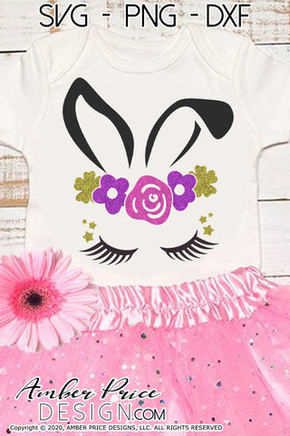 Easter Bunny SVG | Floral Easter bunny SVG PNG DXF | Easter SVG | Girl's Easter shirt SVG file | Kid's Spring SVG | Amber Price Design SVG Amber Price Design 