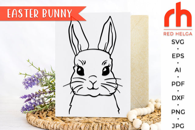 Easter Bunny SVG - Rabbit Face Cut File SVG RedHelgaArt 