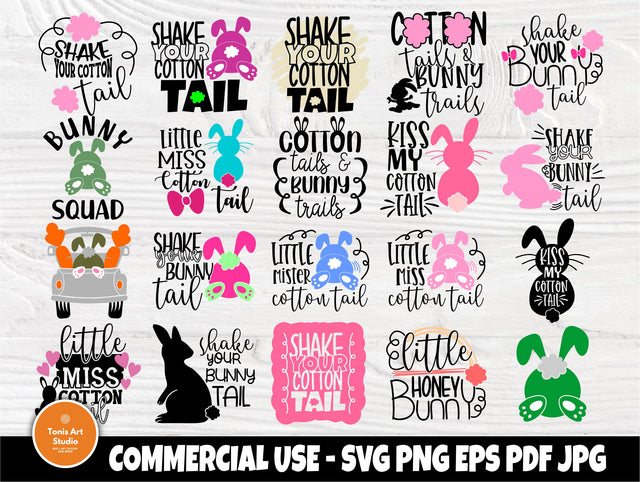 Easter Bunny SVG, Shake your Bunny Tail Svg, Cotton Tail Svg, Girl Easter Shirt, Svg Files for Cricut, Silhouette Files, Funny Easter Signs SVG TonisArtStudio 