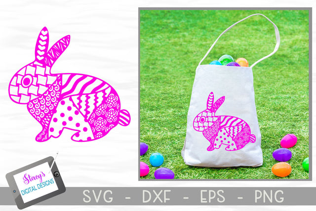 Easter Bunny SVG with doodle patterns SVG Stacy's Digital Designs 