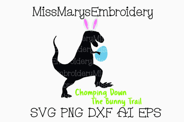 Easter Bunny T-Rex SVG MissMarysEmbroidery 