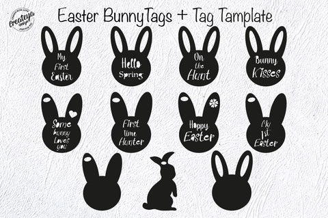 Easter bunny tag. Easter basket tags. Easter tags svg. SVG Createya Design 