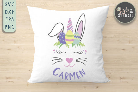 Easter Bunny Unicorn SVG - PNG, DXF, EPS, SVG, Cut File SVG Style and Stencil 