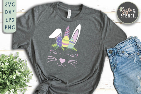 Easter Bunny Unicorn SVG - PNG, DXF, EPS, SVG, Cut File SVG Style and Stencil 