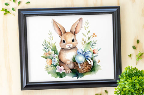 Easter Bunny Watercolor Clipart Bundle Sublimation Regulrcrative 