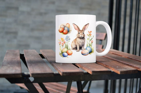 Easter Bunny Watercolor Clipart Bundle Sublimation Regulrcrative 