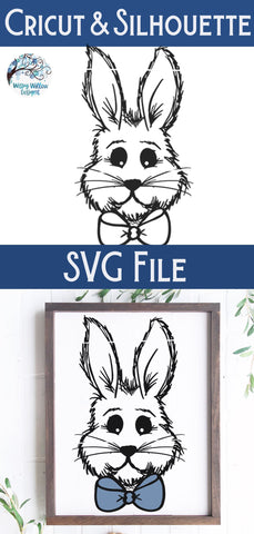 Easter Bunny with Bow SVG SVG Wispy Willow Designs 