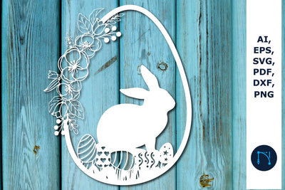 Easter bunny with egg paper cut Decor SVG SVG MD JOYNAL ABDIN 