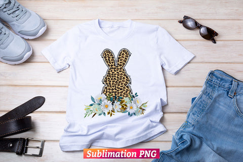 Easter Bunny with Flowers and Colorful Camouflage T shirt Design Png Sublimation Printable Files. Sublimation DesignDestine 