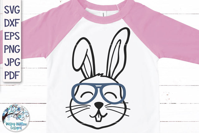 Easter Bunny with Glasses SVG SVG Wispy Willow Designs 