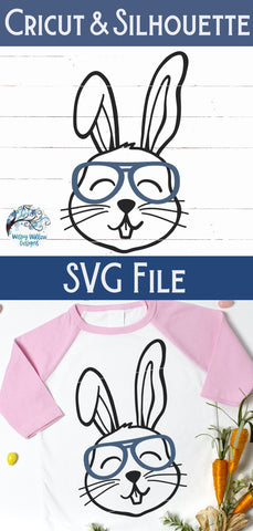 Easter Bunny with Glasses SVG SVG Wispy Willow Designs 
