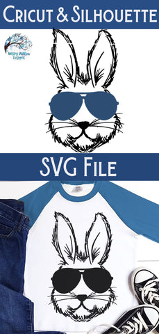 Easter Bunny with Sunglasses SVG SVG Wispy Willow Designs 
