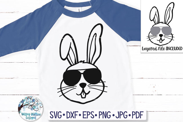 Easter Bunny with Sunglasses SVG SVG Wispy Willow Designs 