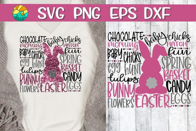 Easter Bunny - Words - EASTER - SVG - DXF - EPS - PNG SVG On the Beach Boutique 