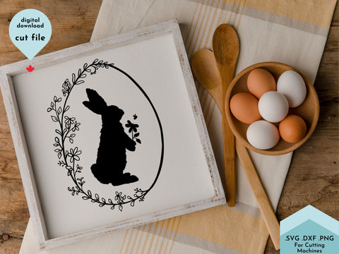 Easter Bunny Wreath Cut File SVG Lettershapes 